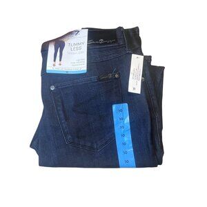 Seven7 Tummyless High-Rise Skinny Dark Wash Womens Jeans Size 10